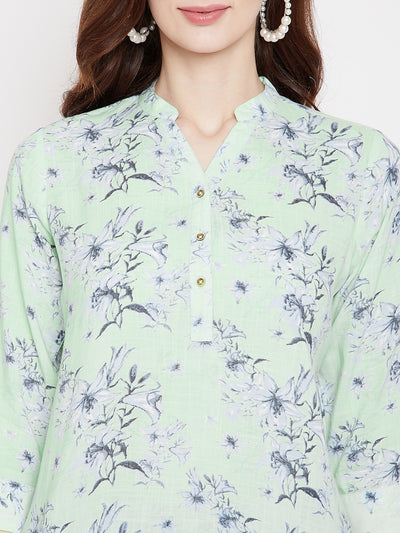 Green Floral Top - Women Tops