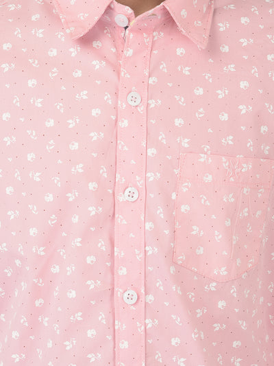 Pink Floral Printed Shirt - Boys Shirts