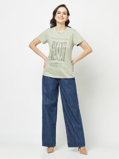  Pista Green Typographic T-Shirt