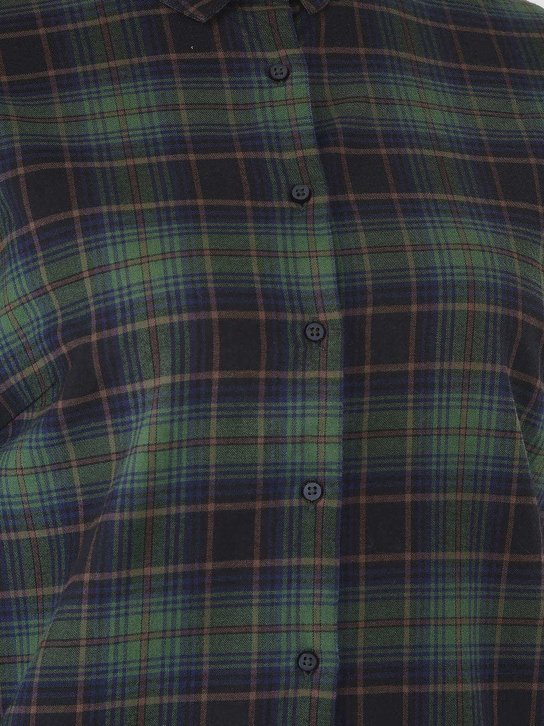 Green Checked Shirt - Women Shirts