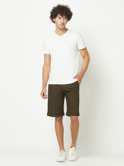  Olive Green Chino Shorts