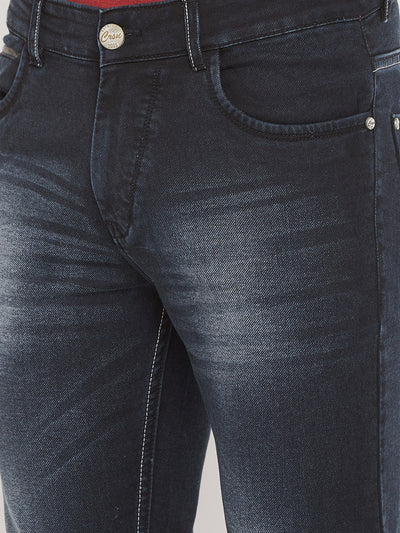 Grey Stonewashed Slim Fit Jeans - Men Jeans