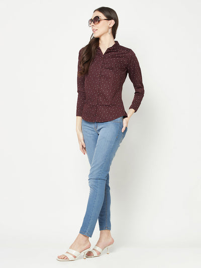  Wine Printed Shirt