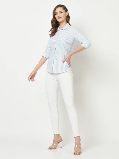  Blue-White Striped Shirt