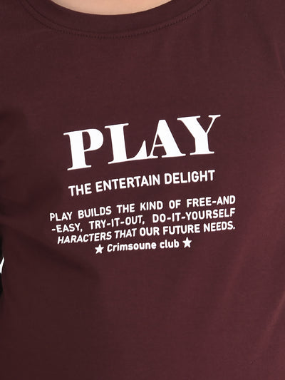 Maroon Typographic T-Shirt-Boys T-Shirts-Crimsoune Club