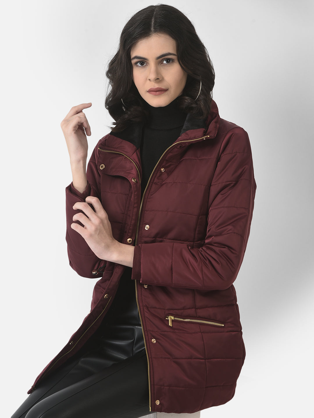  Polished Maroon Padded Jacket