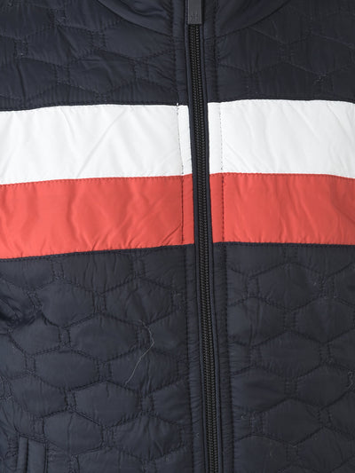  Navy Blue Diamond-Cut Padded Jacket