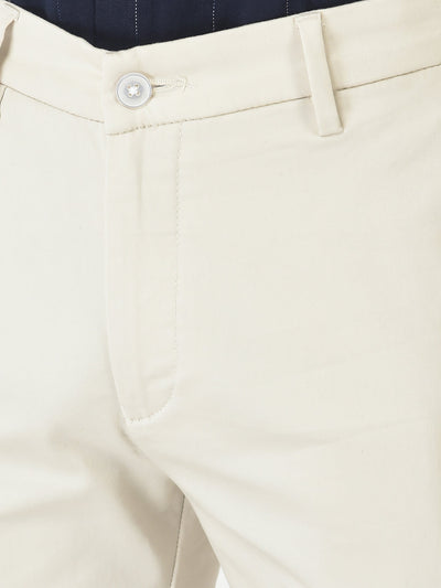  Cream Trousers in Slim Cut