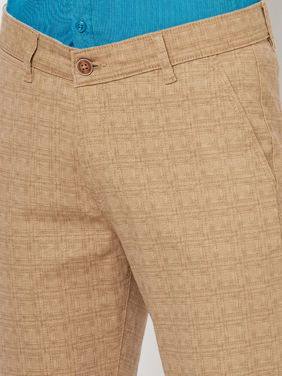 Brown Checked Trousers - Men Trousers