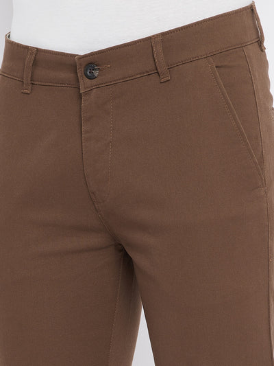 Brown Slim Fit Trousers - Men Trousers