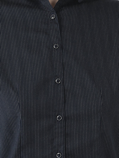  Navy Blue Pin-Stripe Shirt