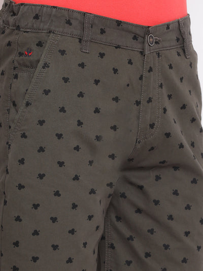 Grey Printed shorts - Men Shorts