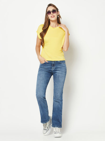 Light-Wash Blue Bootcut Jeans