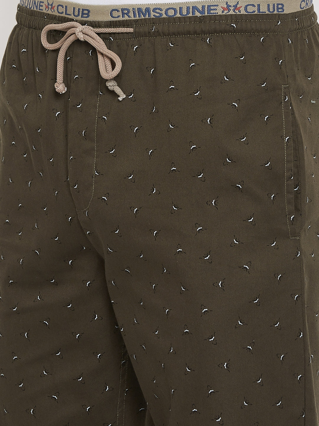 Olive Printed Lounge Pants - Men Lounge Pants