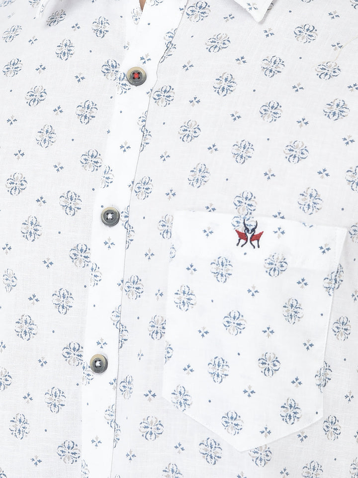  White Shirt in Motif Print