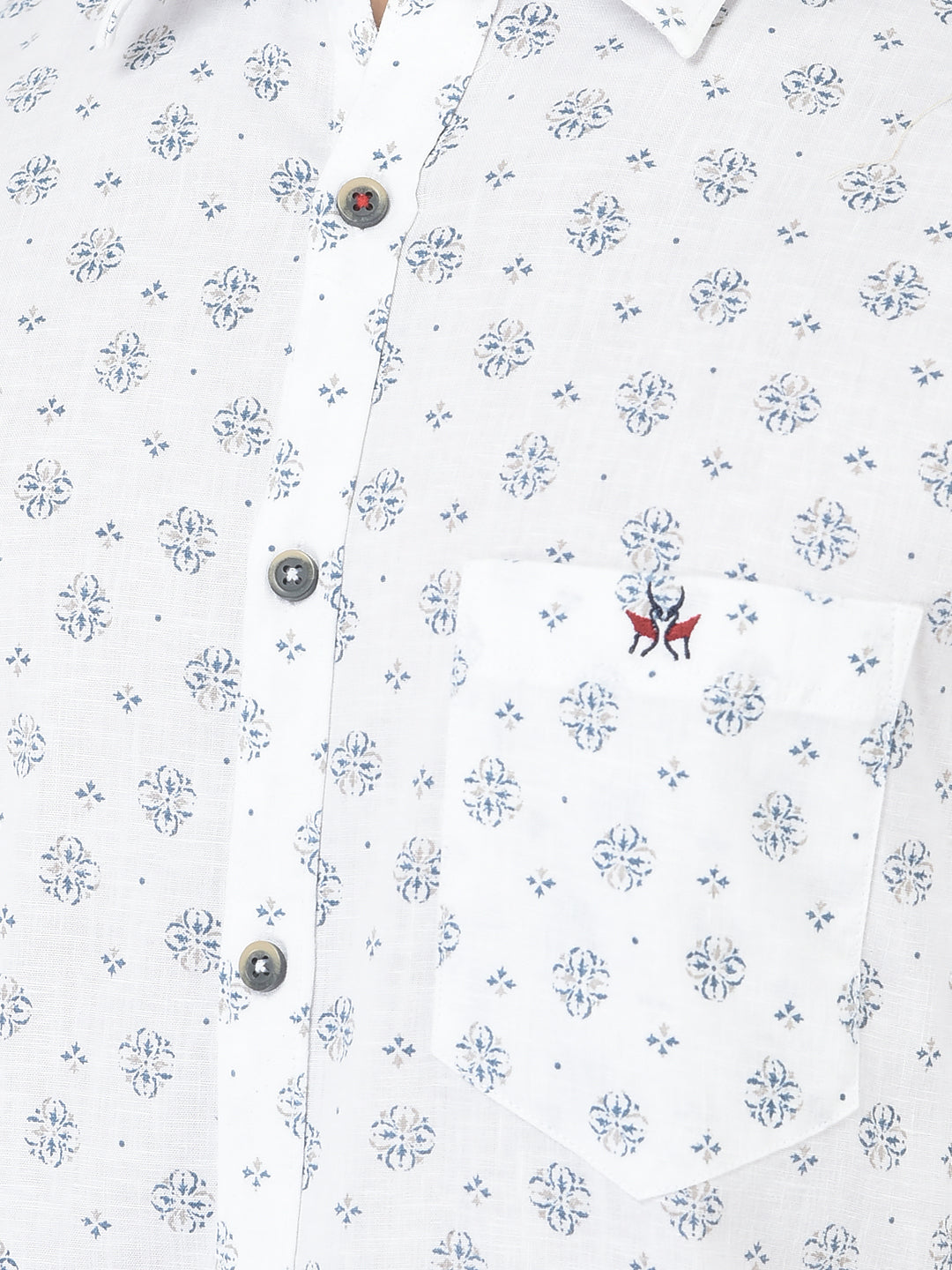  White Shirt in Motif Print