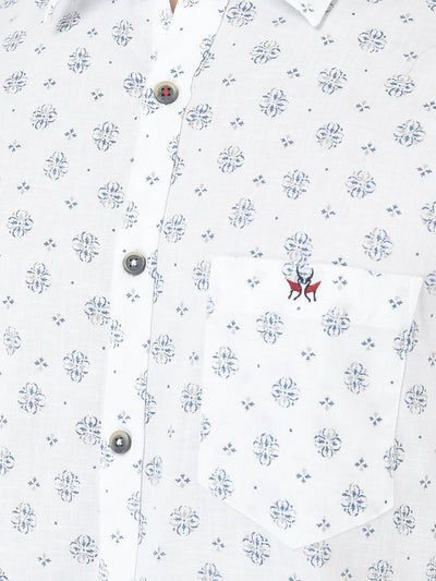  White Shirt in Motif Print