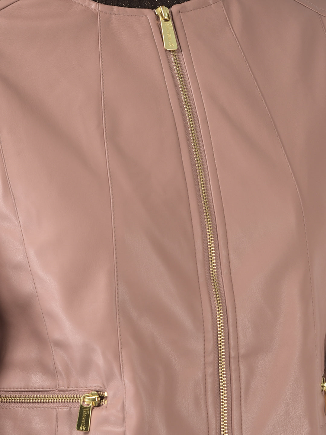  Nude Pink Faux Leather Jacket
