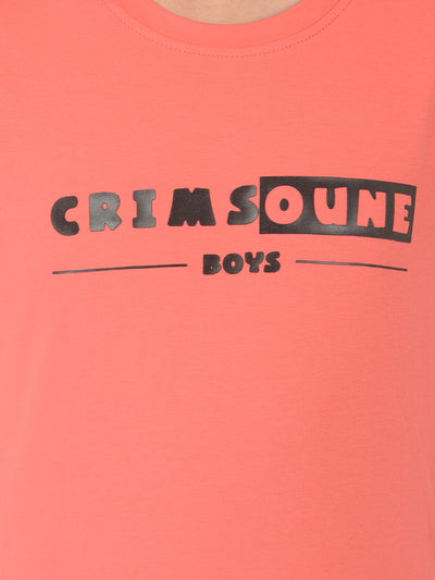 Pink Printed Round Neck T-shirt - Boys T-Shirts