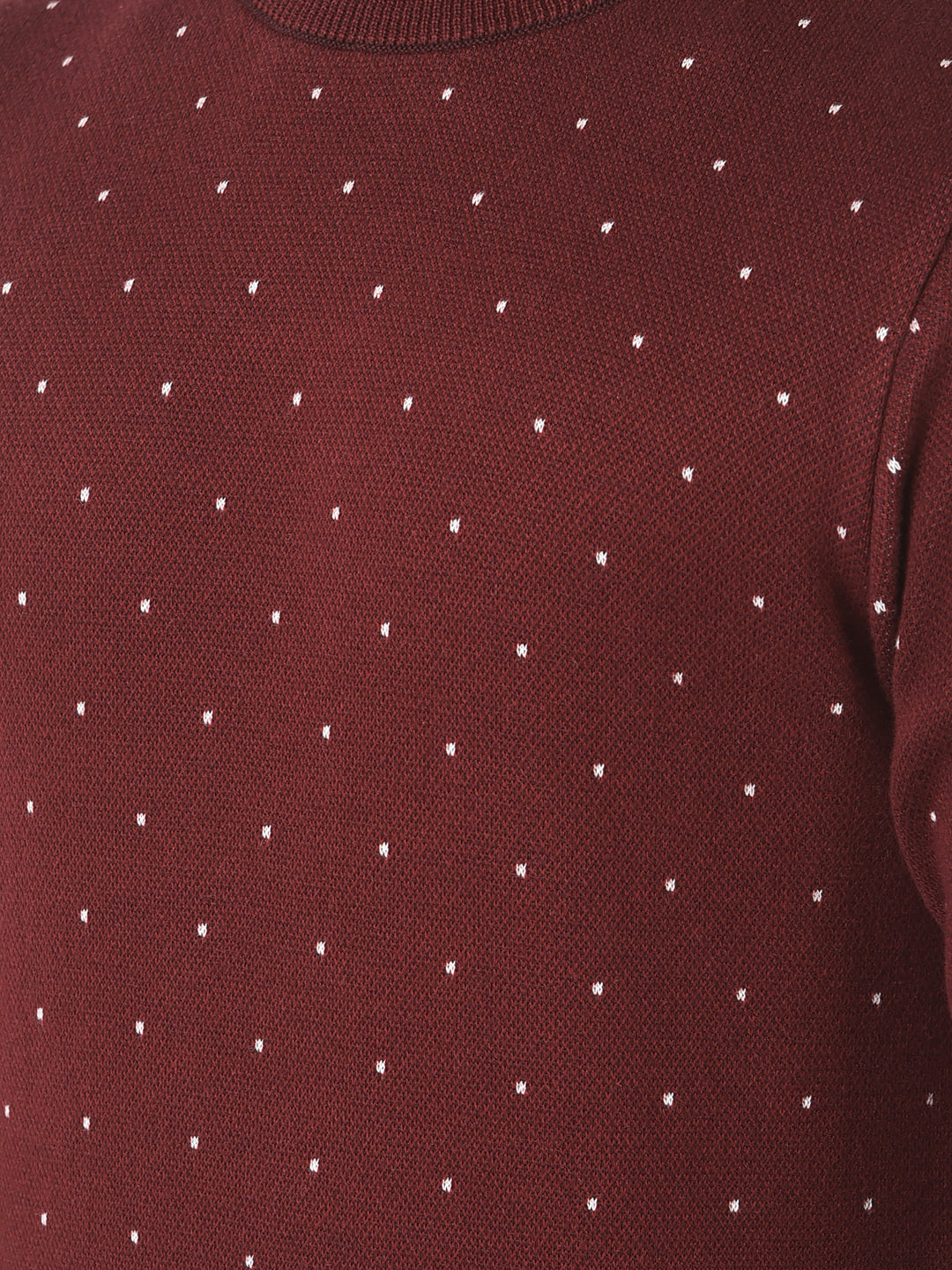  Maroon Polka-Dotted Sweater