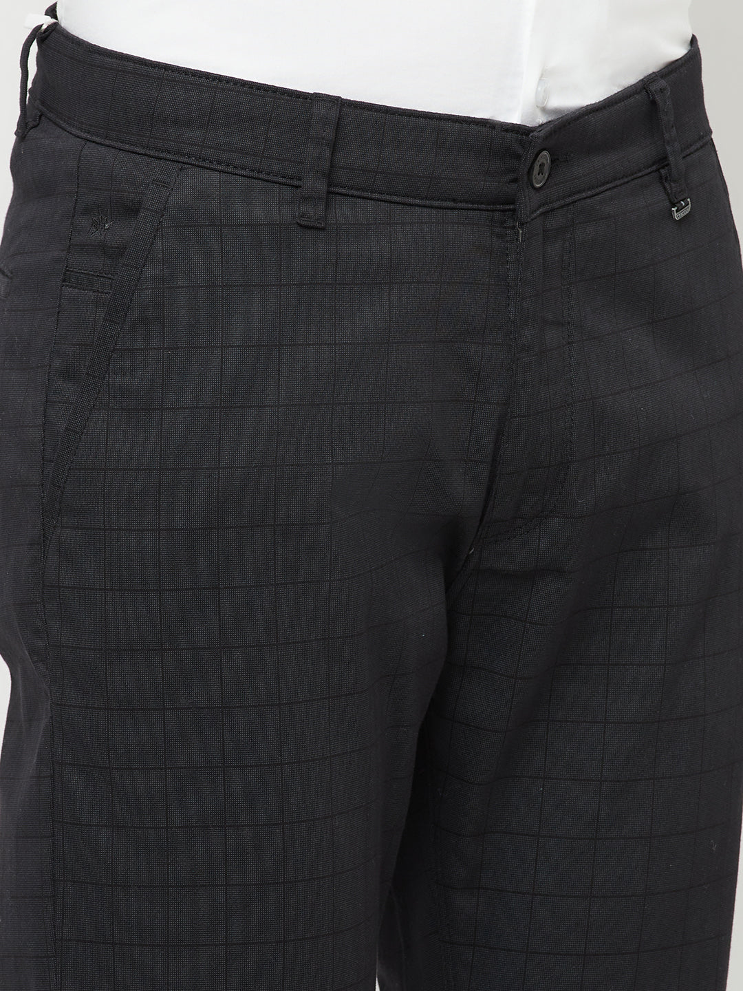 Black Checked Trousers - Men Trousers