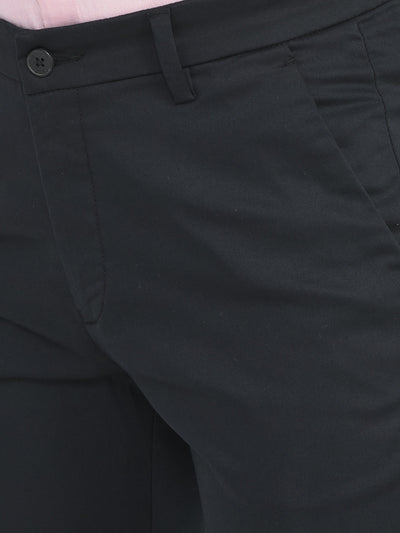   Black Regular Rise Trousers