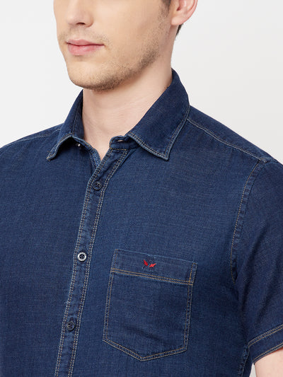 Navy Blue Casual Shirt - Men Shirts