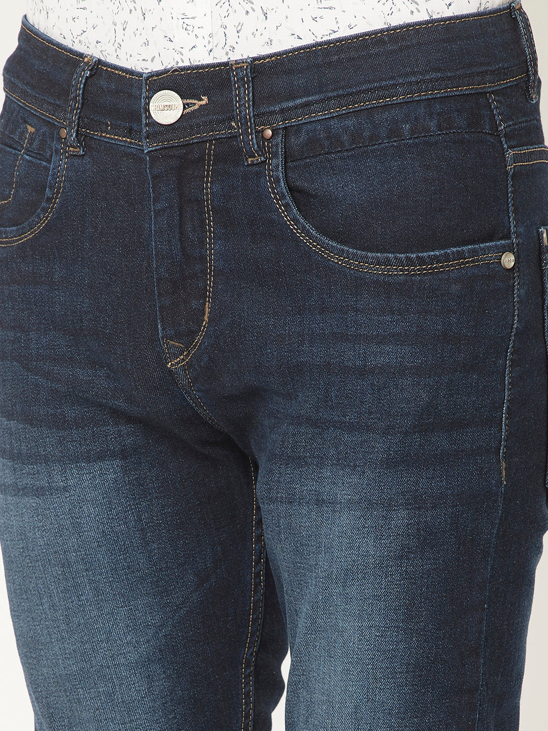  Dark Blue Jeans with 5 Pocket Styling 
