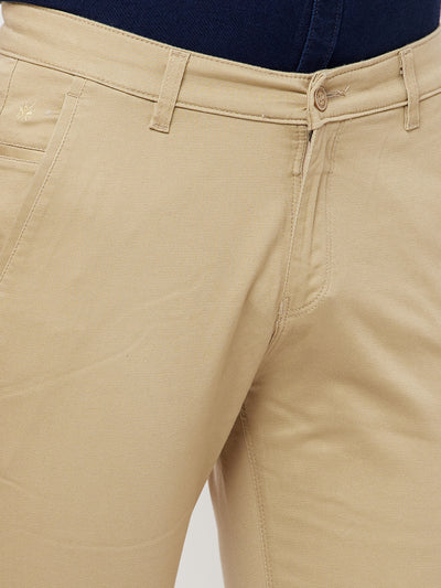 Beige Casual Trousers - Men Trousers