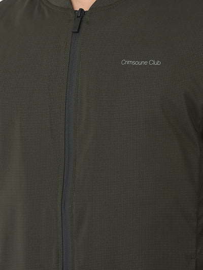  Olive Green Jacket with Logo Work 