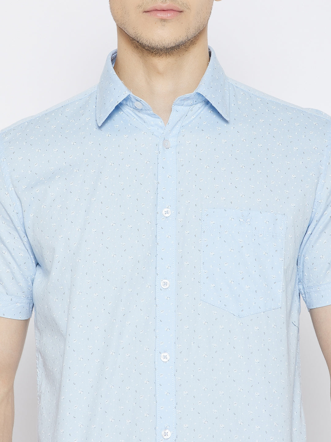 Blue Printed Slim Fit shirt - Men Shirts