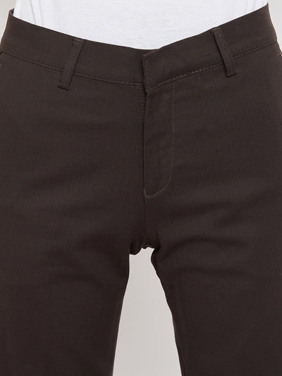 Brown Slim fit Chinos - Women Trousers