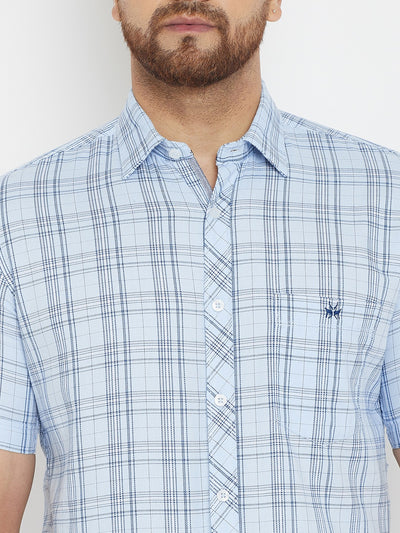 Blue Checked Shirt - Men Shirts