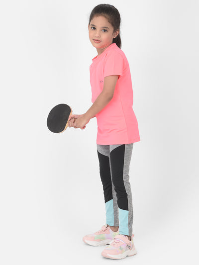 Grey Colourblocked High Waisted Track Pants - Girls Track Pants