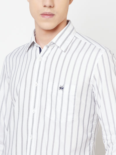 White Striped Shirt - Men Shirts