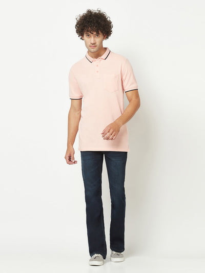  Peach Minimal Polo T-Shirt