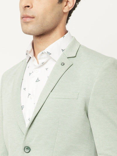  Green Blazer in Textured Print 
