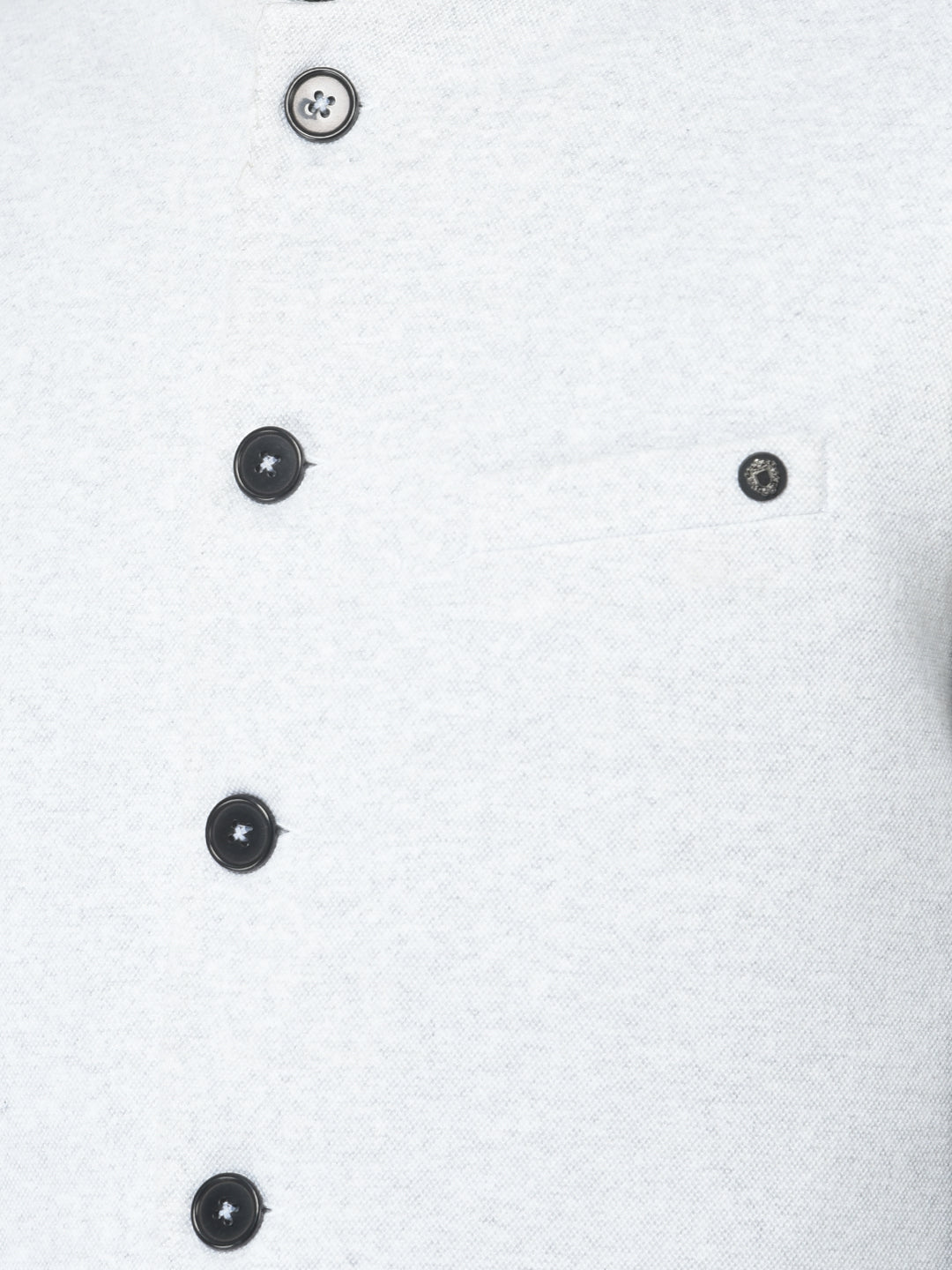 Melange White Nehru Style Waistcoat 