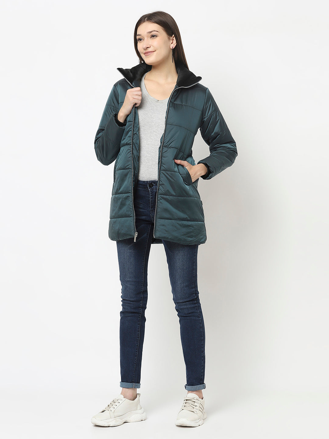 Emerald Green Puffer Jacket 