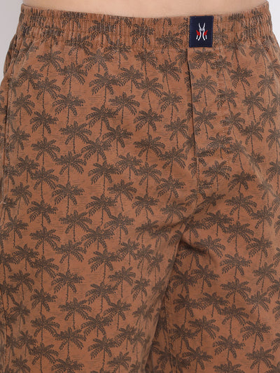 Brown Printed Slim Fit Lounge Pants - Men Lounge Pants