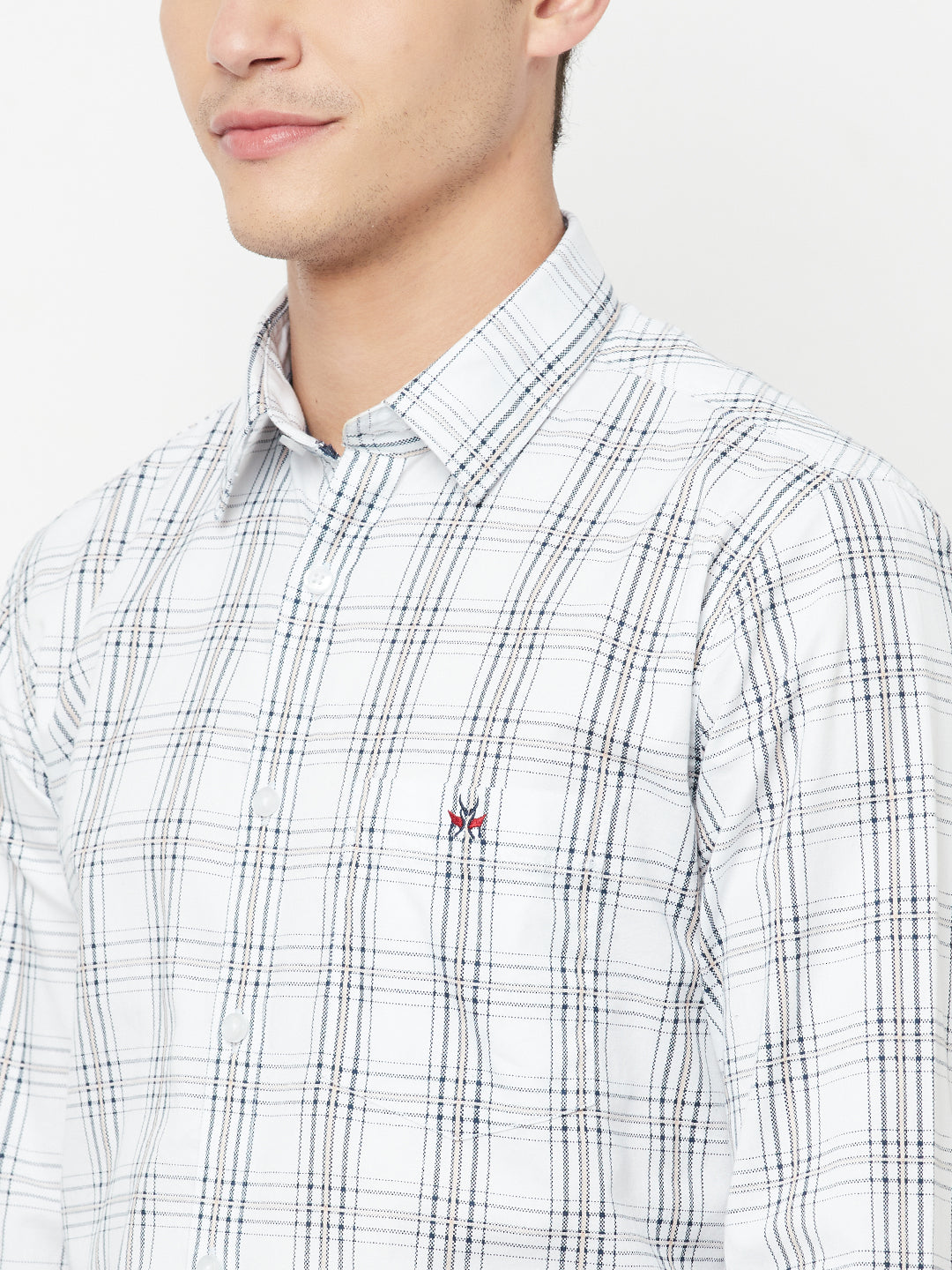 White Checked Shirt - Men Shirts