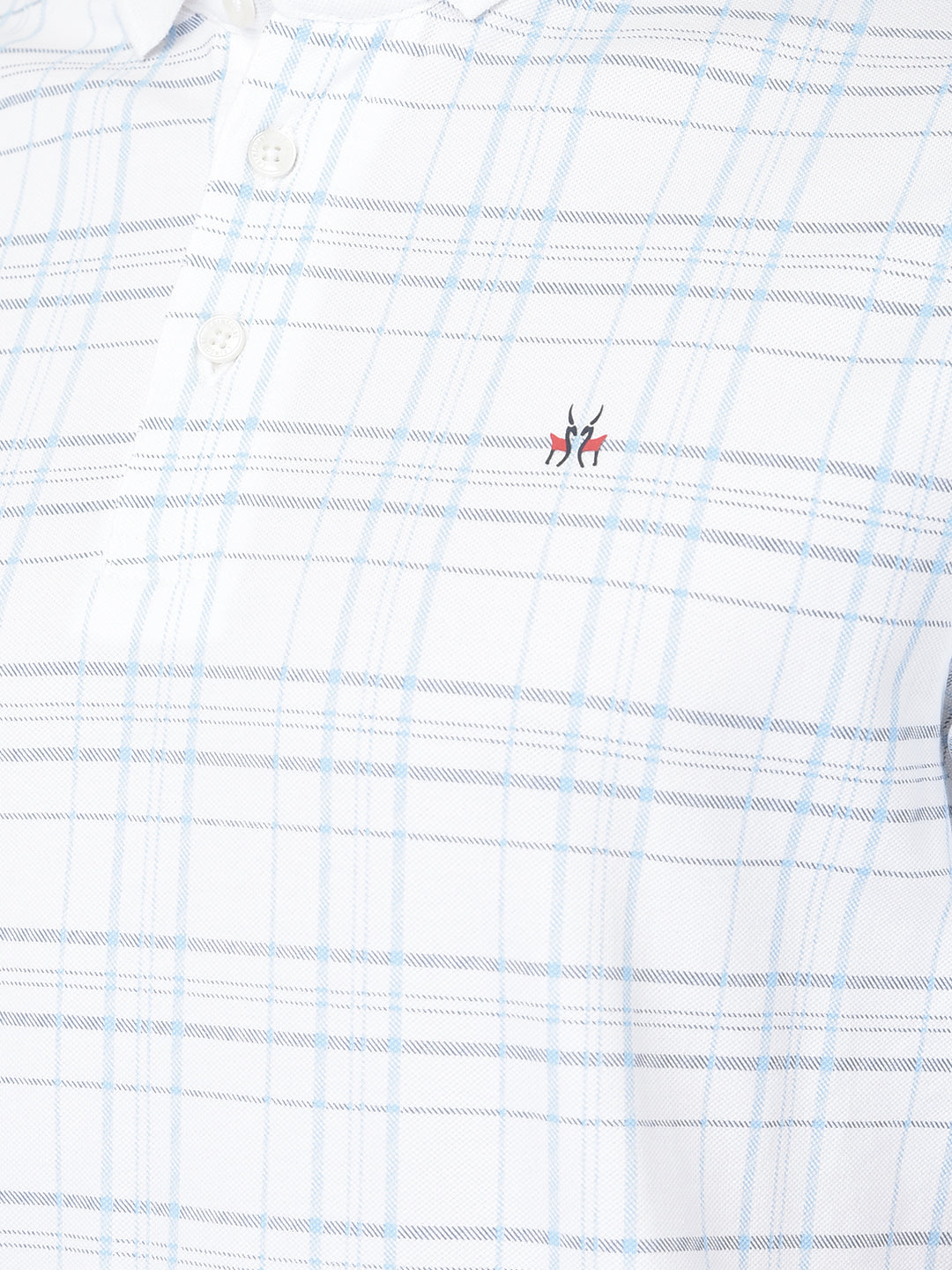 White Checked Polo T-Shirt-Men T-Shirts-Crimsoune Club