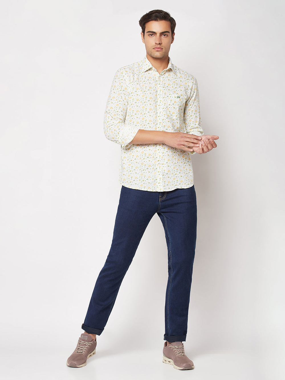  Floral-Print Cotton Shirt