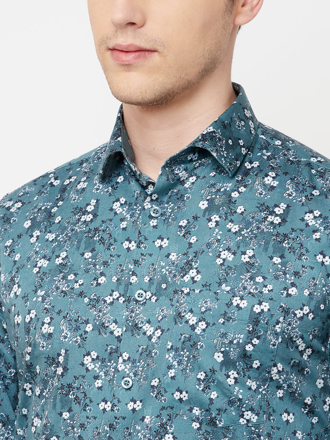 Sea Green Floral Shirt - Men Shirts