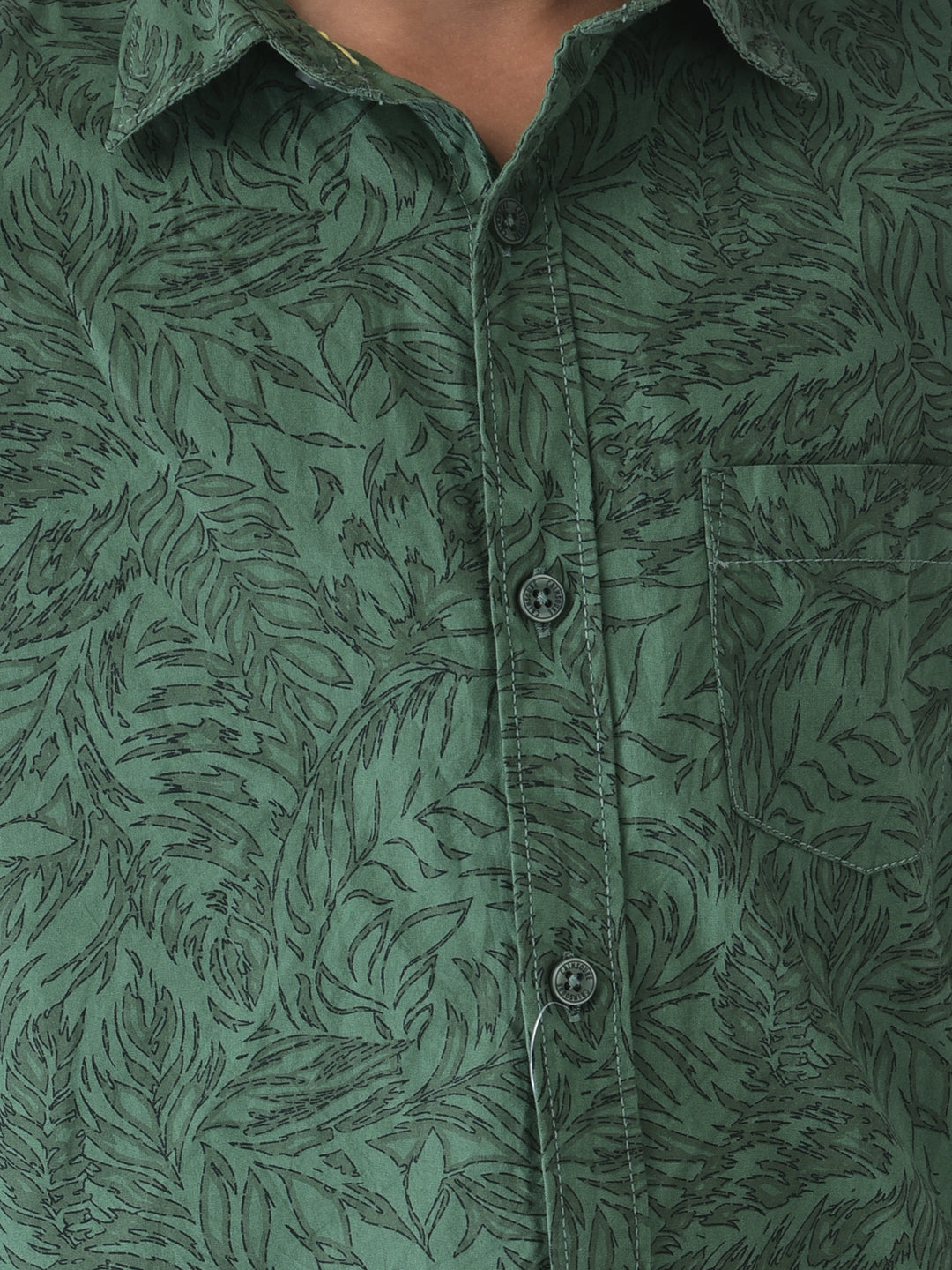 Green Floral Printed Shirt-Boys Shirts-Crimsoune Club
