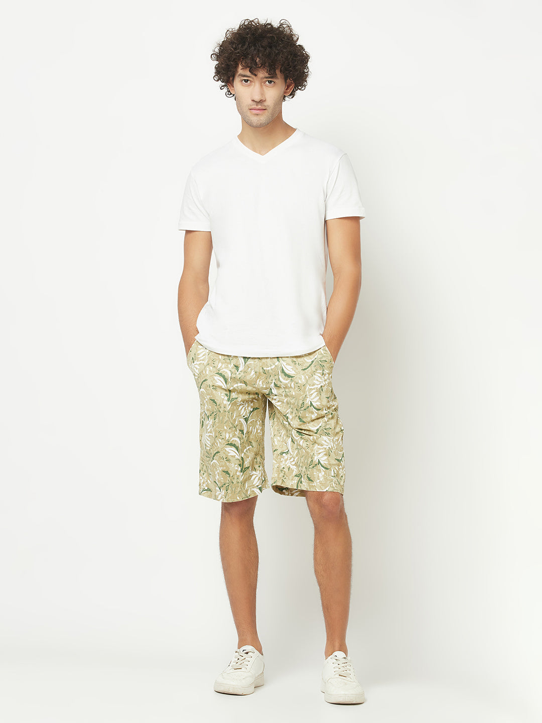  Fawn Green Floral Shorts 