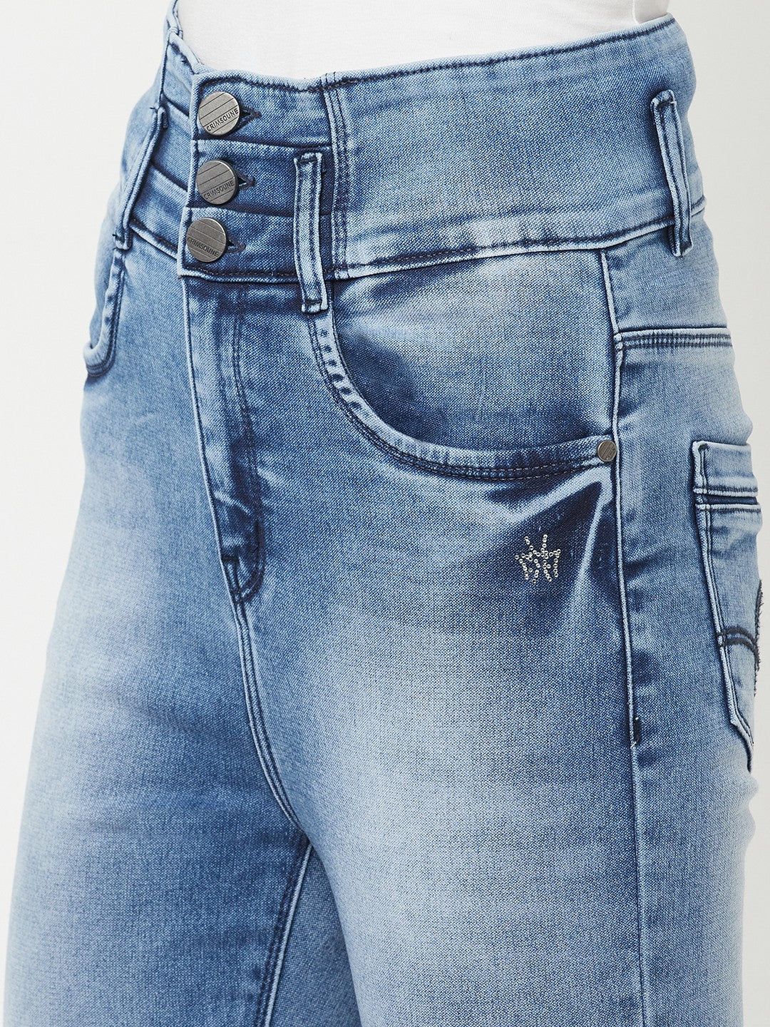 Navy Blue High Waist Jeans - Women Jeans