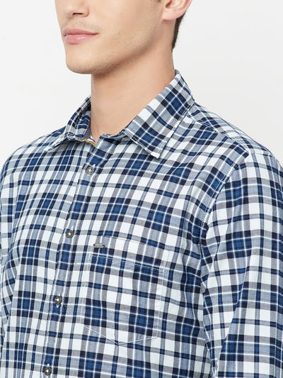 Blue Checked Shirt - Men Shirts