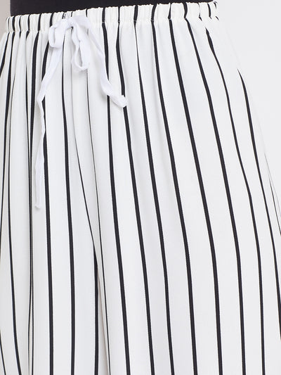 Striped Flared Parallel Trousers - Women Trousers