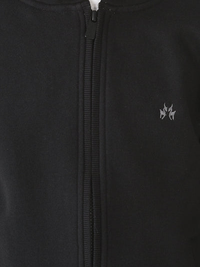  Black Minimalistic Zipper Sweatshirt